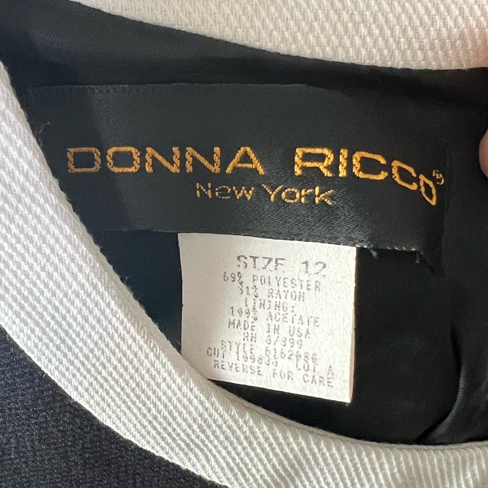 Vintage Donna Ricco black n white Sleeveless pencil slit dress size 12 - Picture 7 of 7